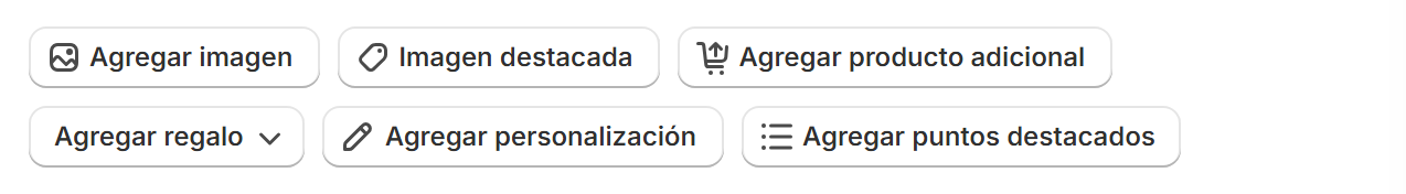 Botones de Imágenes, regalos y más dentro de un nivel abierto