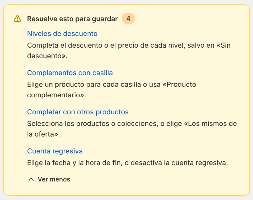 Tarjeta Resuelve esto para guardar con la lista de problemas y sus enlaces